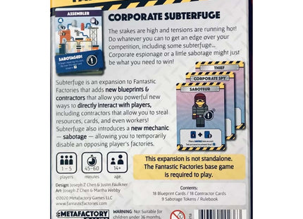 Fantastic Factories Subterfuge Expansion-Erweiterung (ENG)